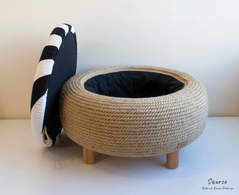 Recycled Tire Ottoman